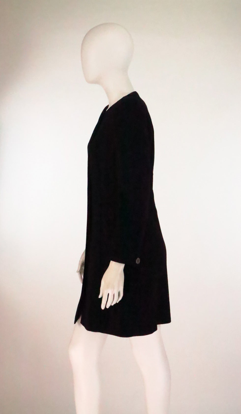 Women's Fendi Black wool reversed seam collarless coat