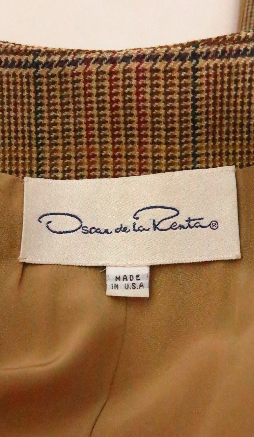 Oscar de la Renta wool plaid 4 pocket coat dress 3