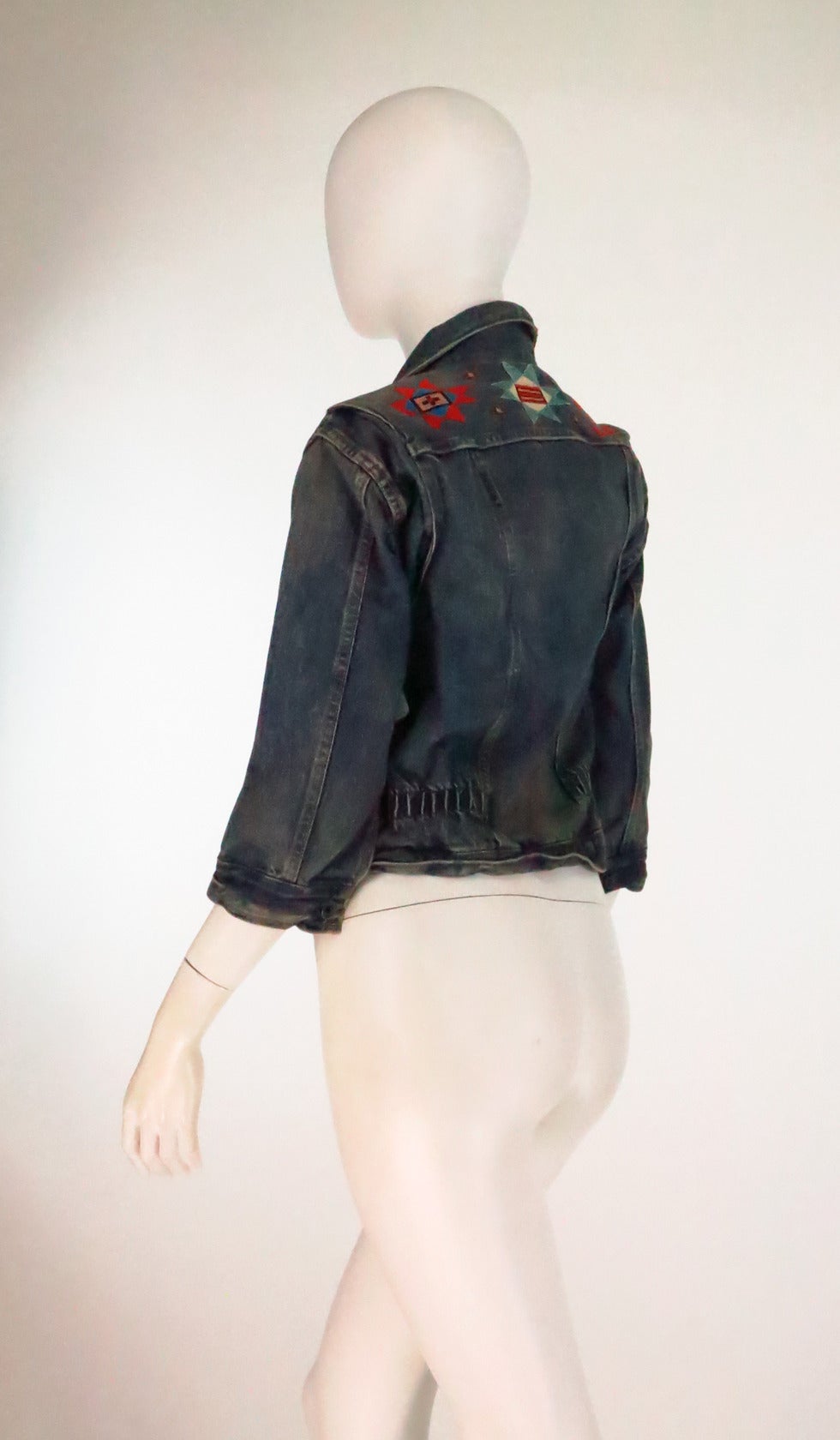 Ralph Lauren Doublle RL beaded distressed denim jacket 1