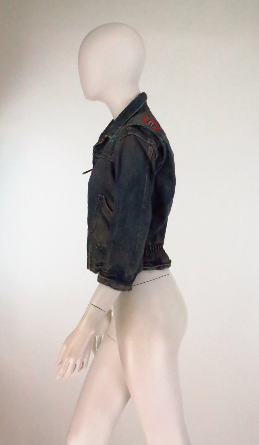 Ralph Lauren Doublle RL beaded distressed denim jacket 2