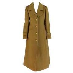 1960s Adolfo camel tan double face wool military style coat 3