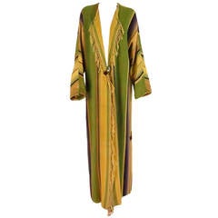 Vintage 1990s Karen Wilkinson Santa Fe serape maxi coat