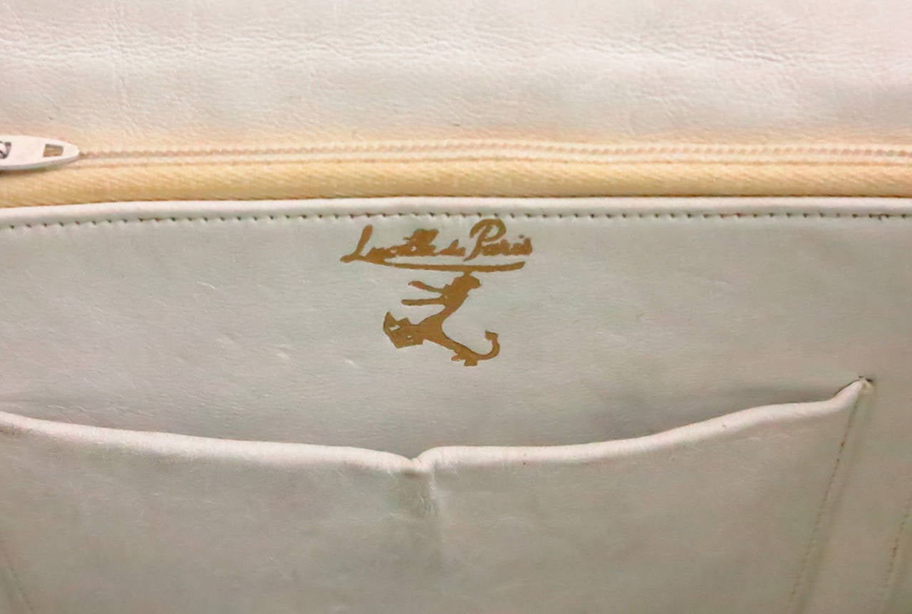 1960s Lucille de Paris pale pink ostrich leather handbag In Excellent Condition In West Palm Beach, FL
