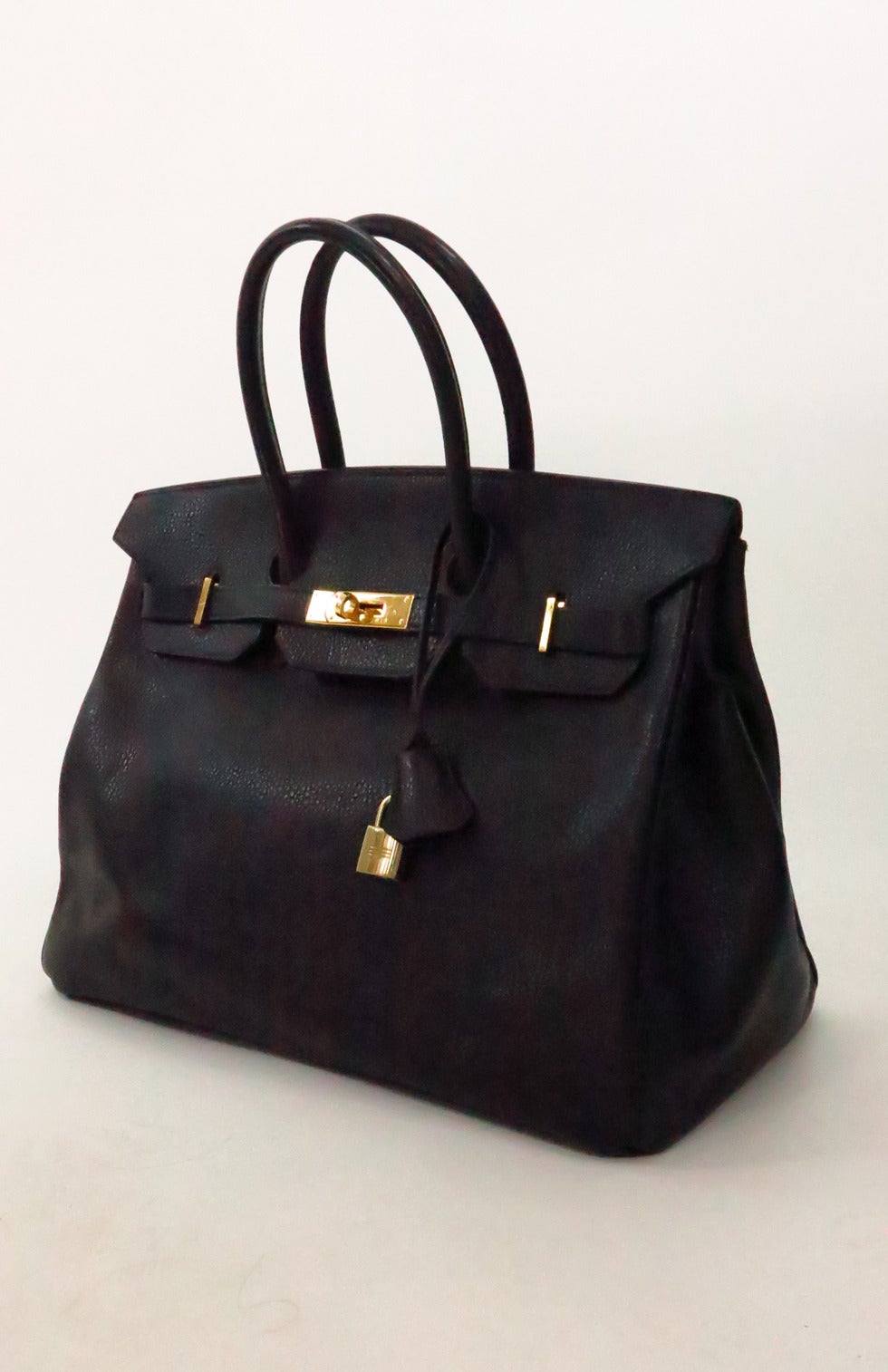 1998 Hermes black togo 35 Cm Birkin handbag with gold hardware In Excellent Condition In West Palm Beach, FL