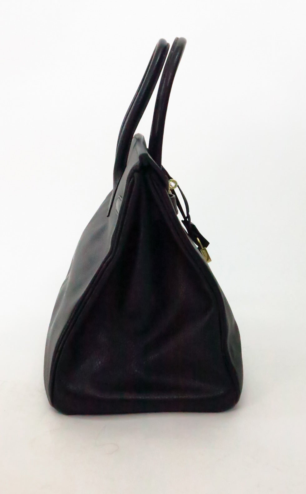 1998 Hermes black togo 35 Cm Birkin handbag with gold hardware 2
