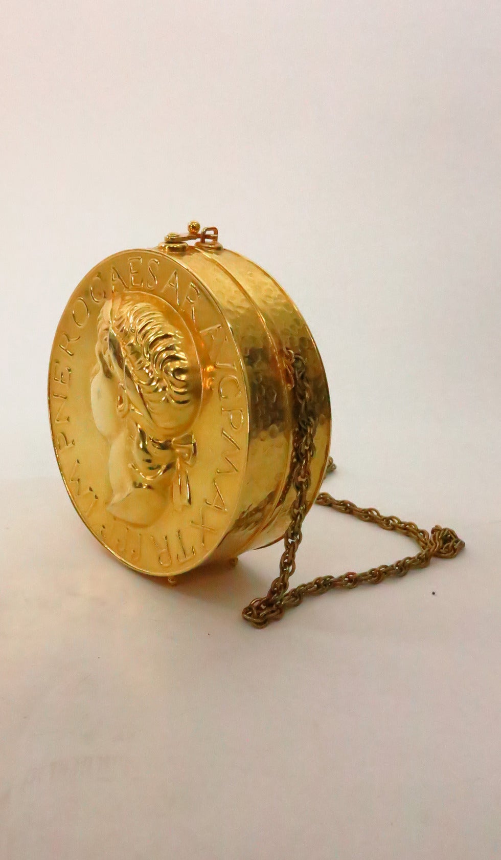 Women's Rare 1960s Rosenfeld Caesar gold coin shoulder handbag Minaudiere