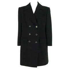 Valentino Black wool double breasted evening coat 14