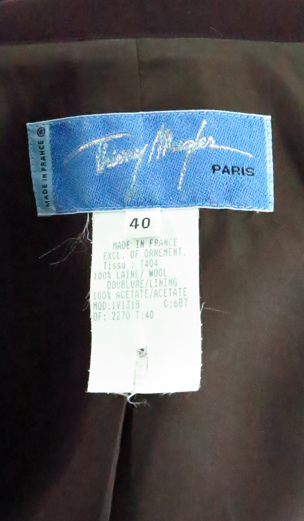 1980s Thierry Mugler dark brown wool gabardine nipped waist peplum skirt suit 5