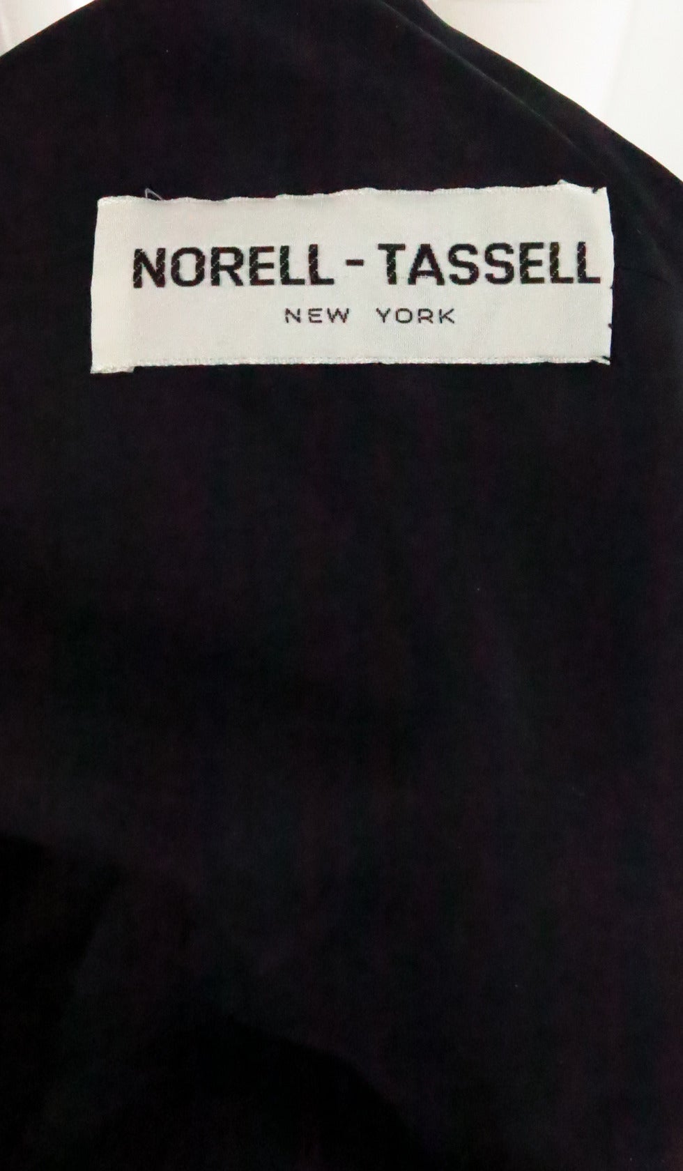 Rare Norell-Tassell label black wool high waist patch pocket dress 6