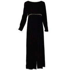 1960s Mollie Parnis wool crepe gown with sequin trim 6