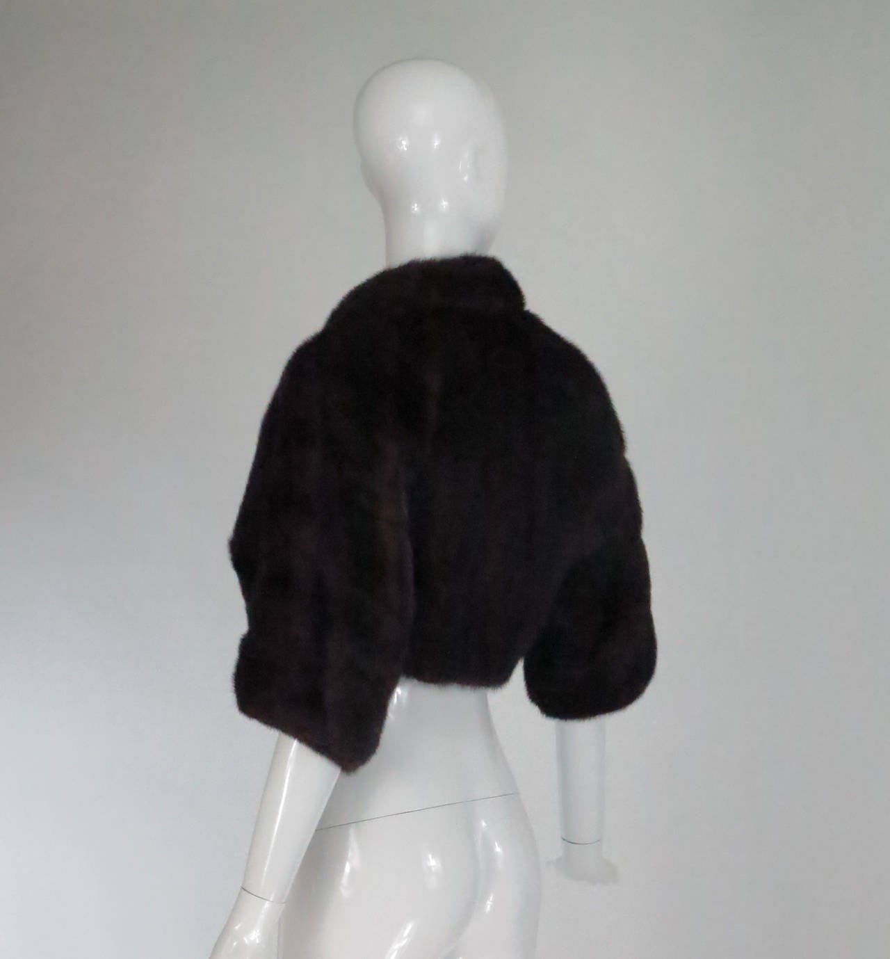 Women's Dark mink fur cropped jacket 1950s