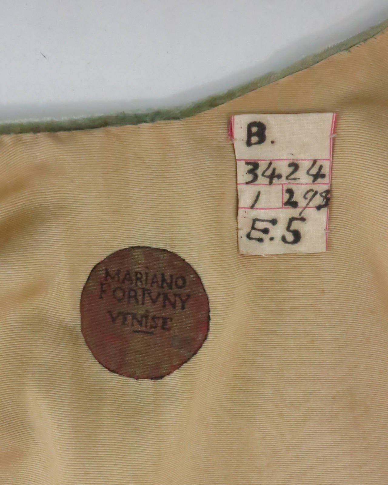 Mariano Fortuny sea green stenciled silk velvet coat early 1900s Fortuny 3