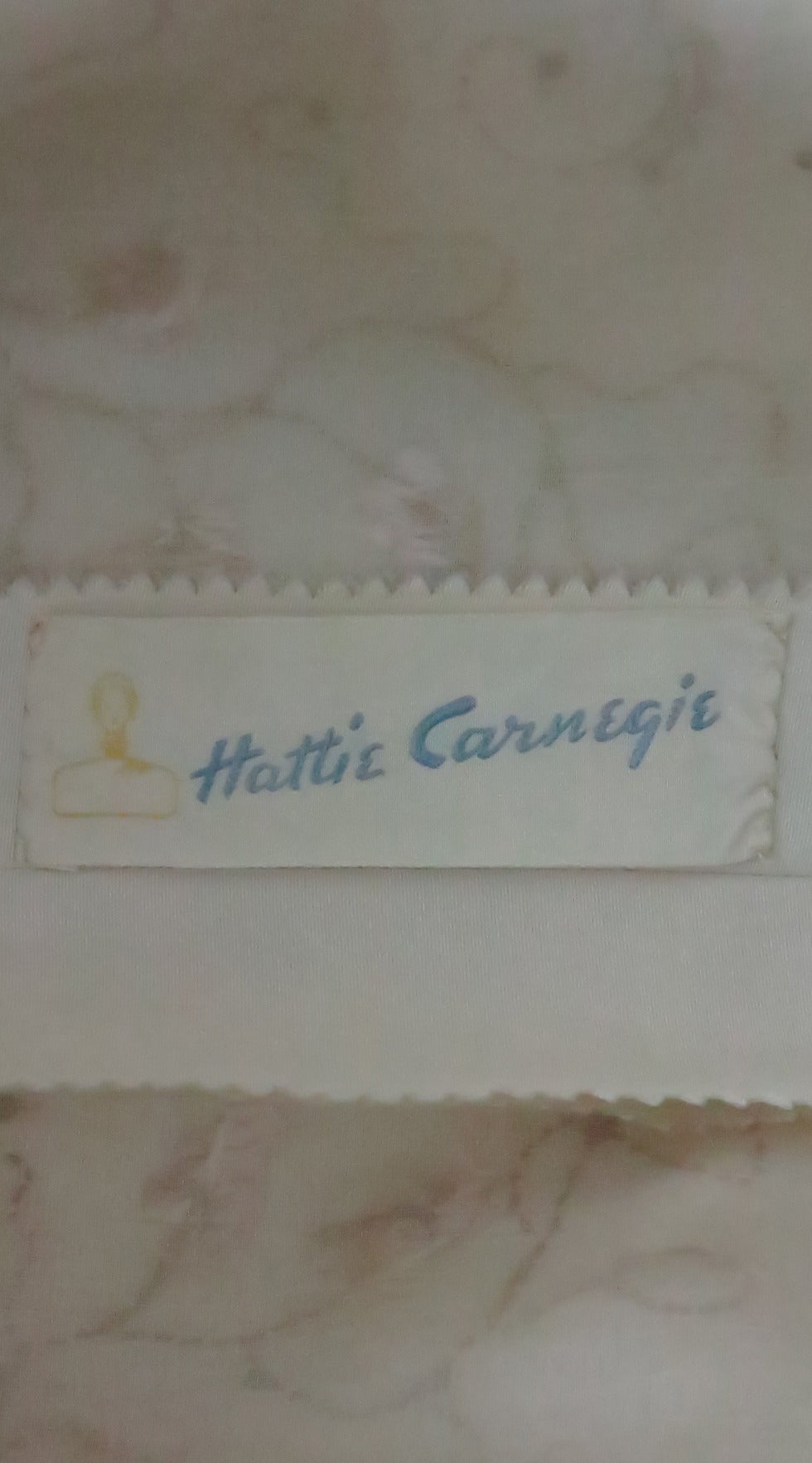 1950s Hattie Carnegie embroidered & beaded ivory silk cocktail dress 5