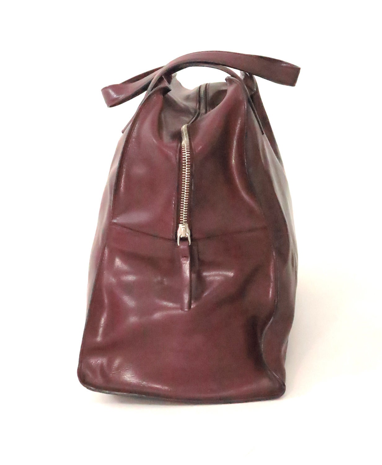 Strenesse Gabriele Strehle burgundy leather double handle tote bag For ...