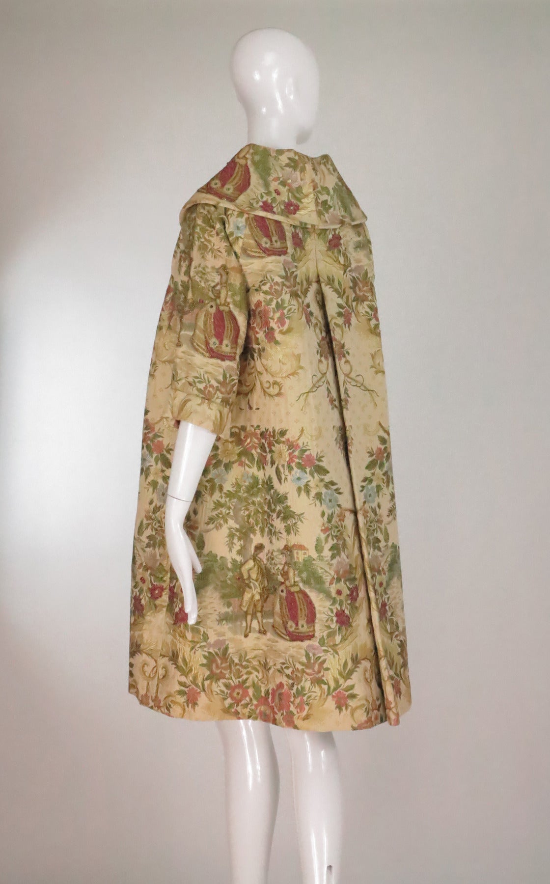 Women's 1950s Miss Egypt haute couture LeCaire beaded brocade coat and hand bag