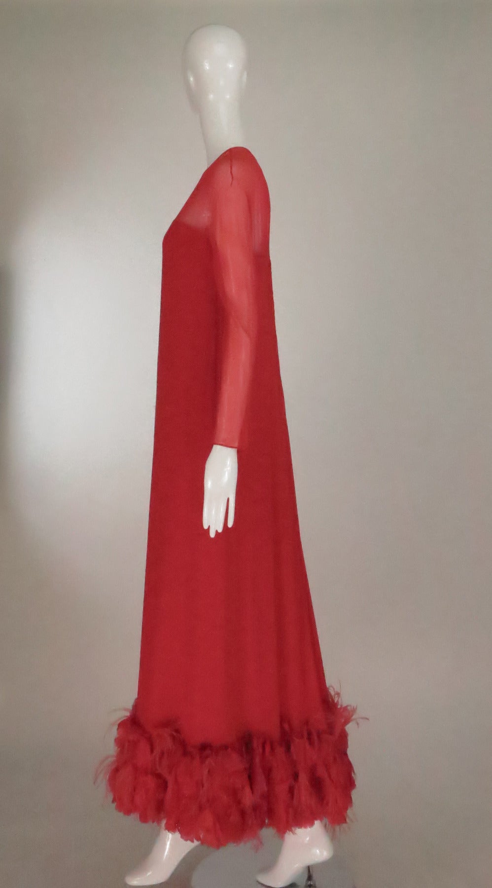 red silk gown