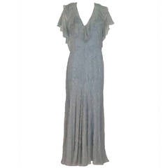 Ralph Lauren 1930s inspired bias cut beaded silk chiffon dress 11