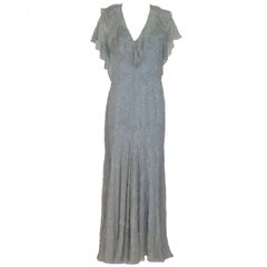 Ralph Lauren 1930s inspired bias cut beaded silk chiffon dress