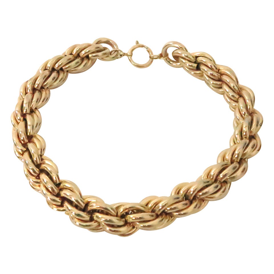 Massive gold link necklace Napier 1980s