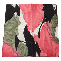1950s Jacques Fath modernist silk twill scarf