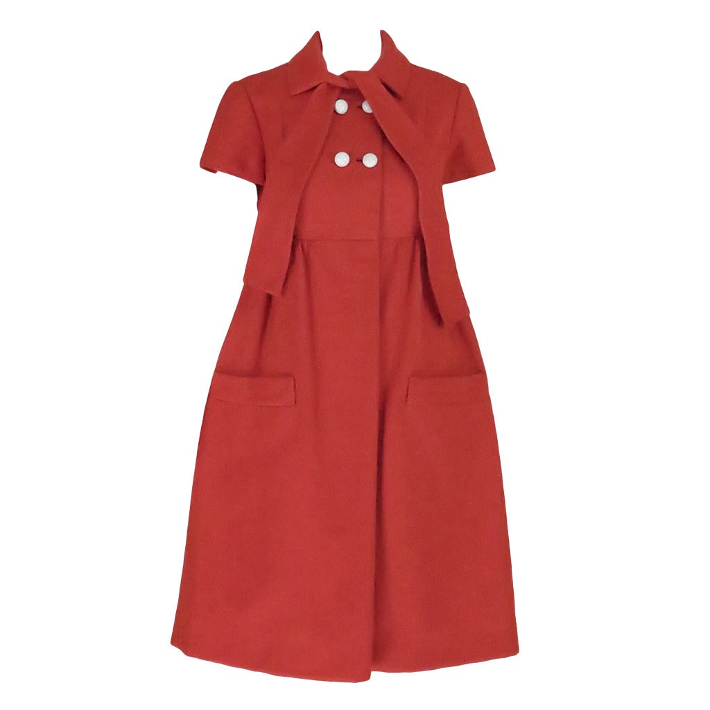 1960s Geoffrey Beene tomato red baby doll dress at 1stDibs