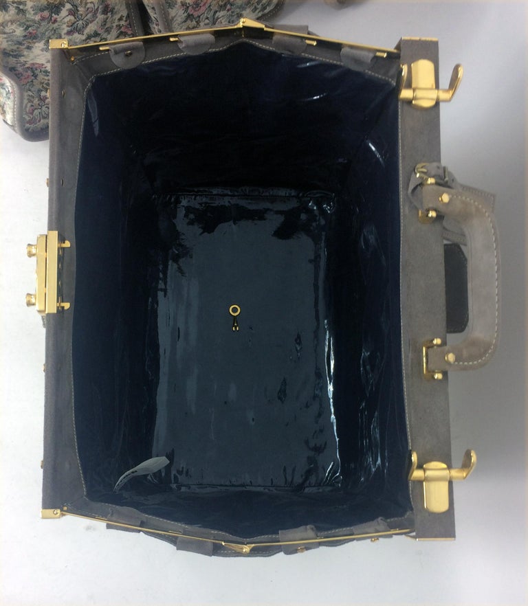 French Luggage Co. Floral Tapestry and suede Six Piece Luggage Set 1988