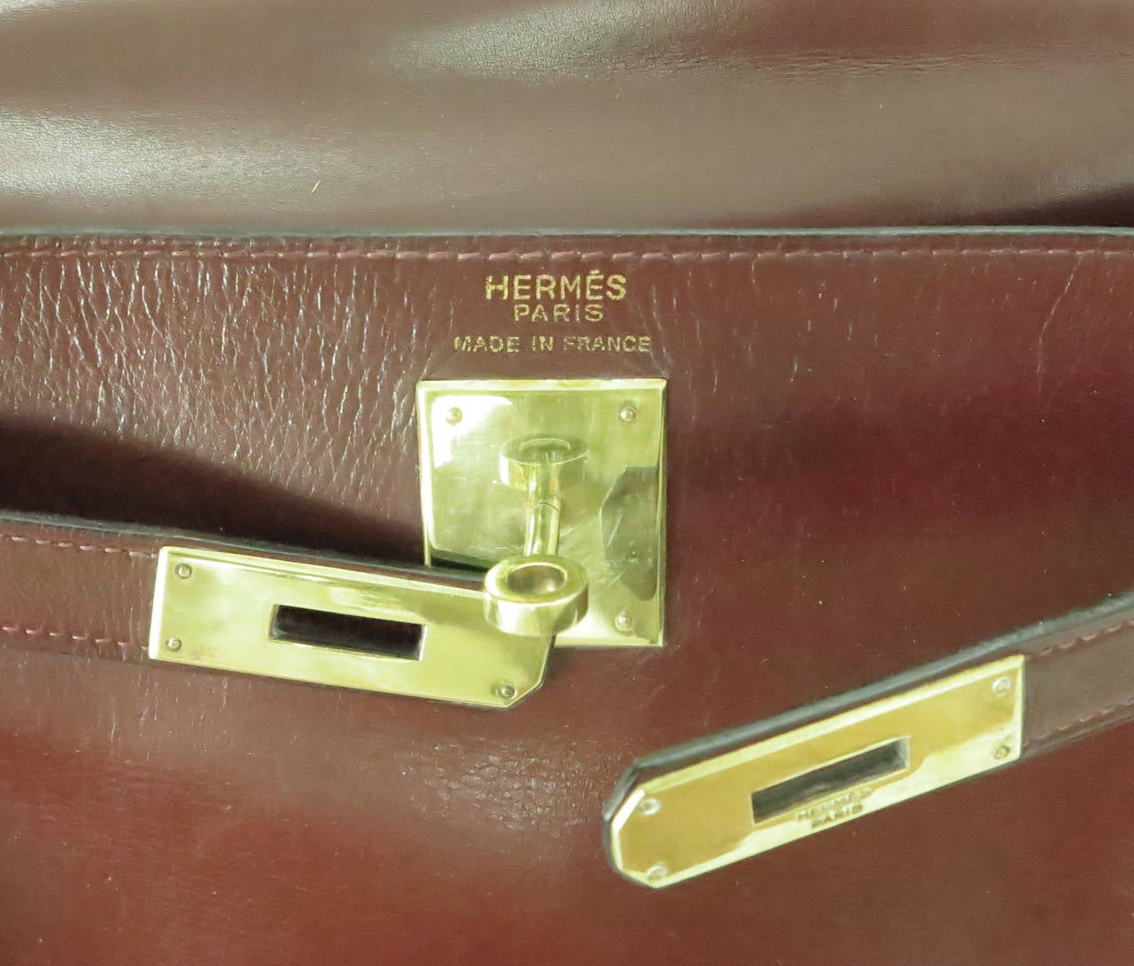 1960 P Hermes 28cm Kelly bag in burgundy box calf 2