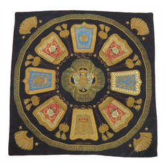 Hermes silk twill scarf Poste et Cavalerie Joachim Metz  35” x 35”