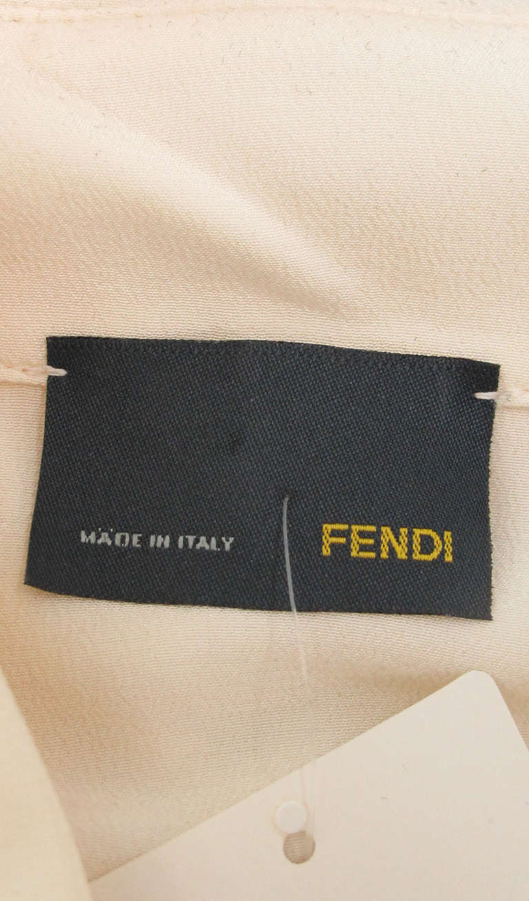 Fendi cream silk blouse with stock tie 6