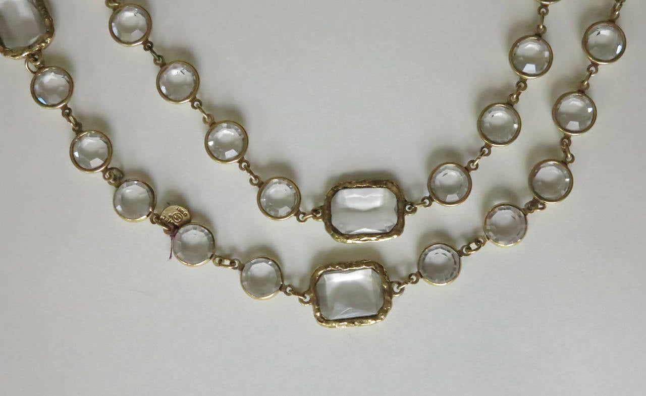 Iconic Chanel crystal chicklet necklace 1981 In Excellent Condition In West Palm Beach, FL