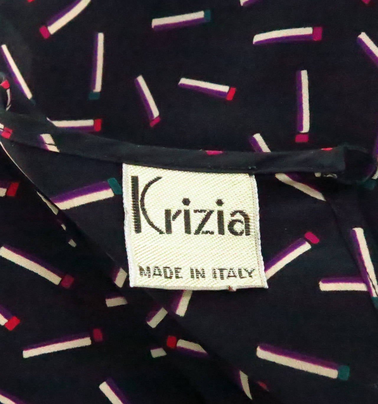 1980s Krizia 2pc match stick print silk set 4