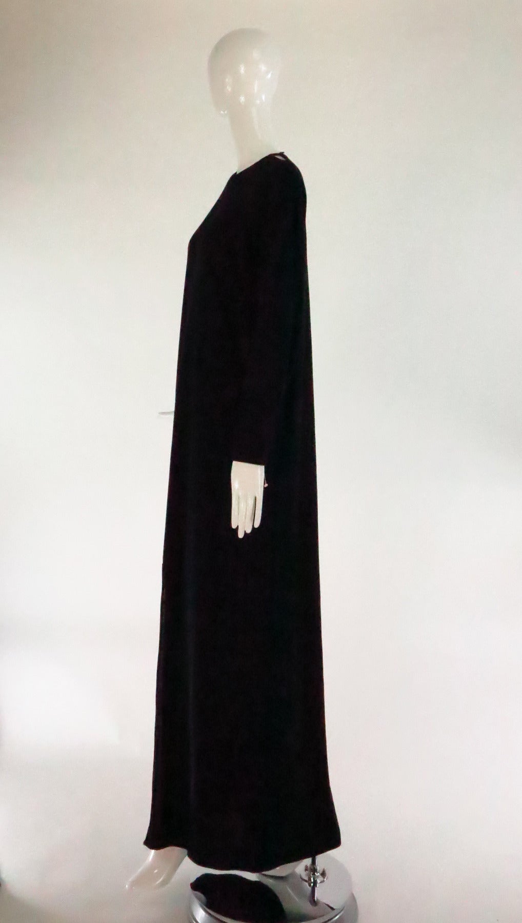 Black 1970s Geoffrey Beene black fine wool knit maxi dress unworn