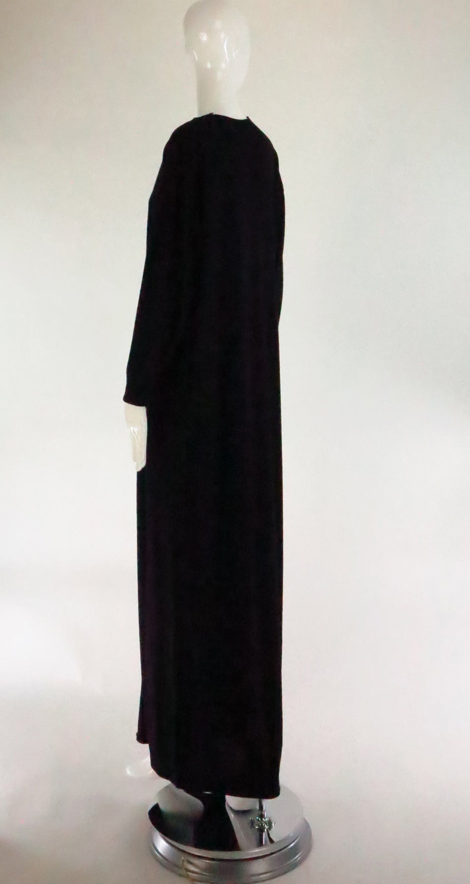 1970s Geoffrey Beene black fine wool knit maxi dress unworn In New Condition In West Palm Beach, FL