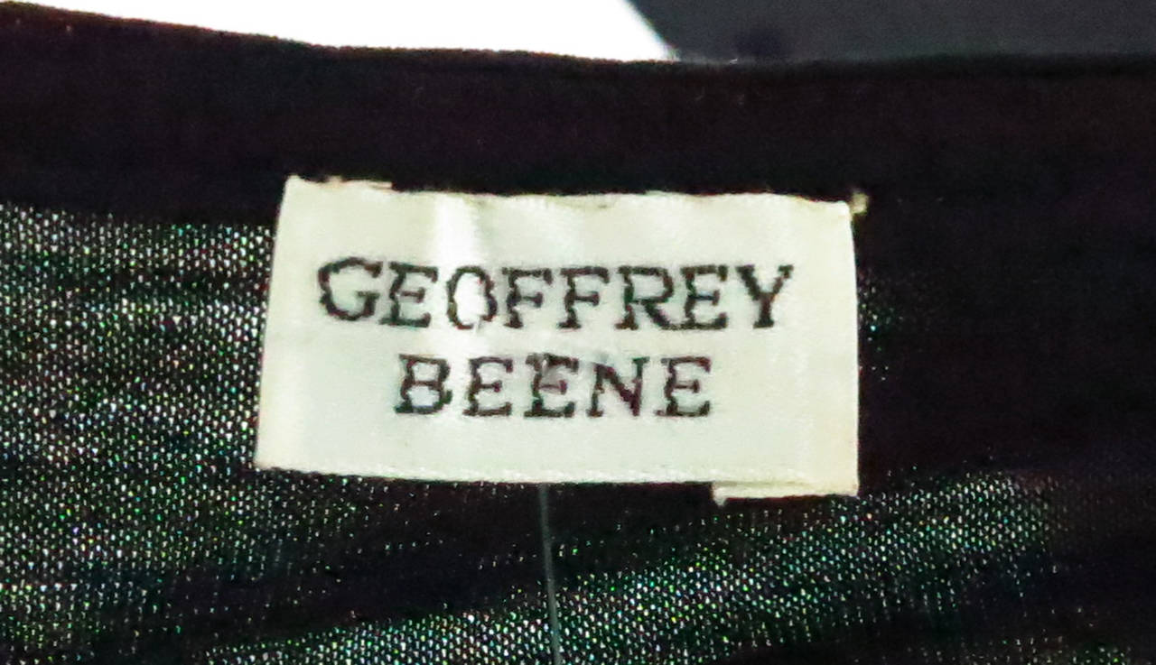 1970s Geoffrey Beene black fine wool knit maxi dress unworn 5