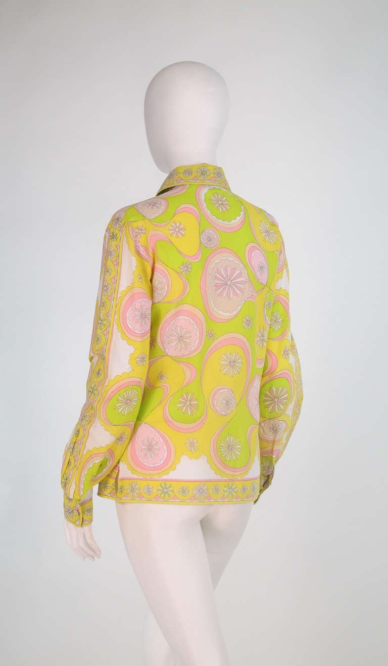 1960s Pucci citrus bright fine cotton blouse 2
