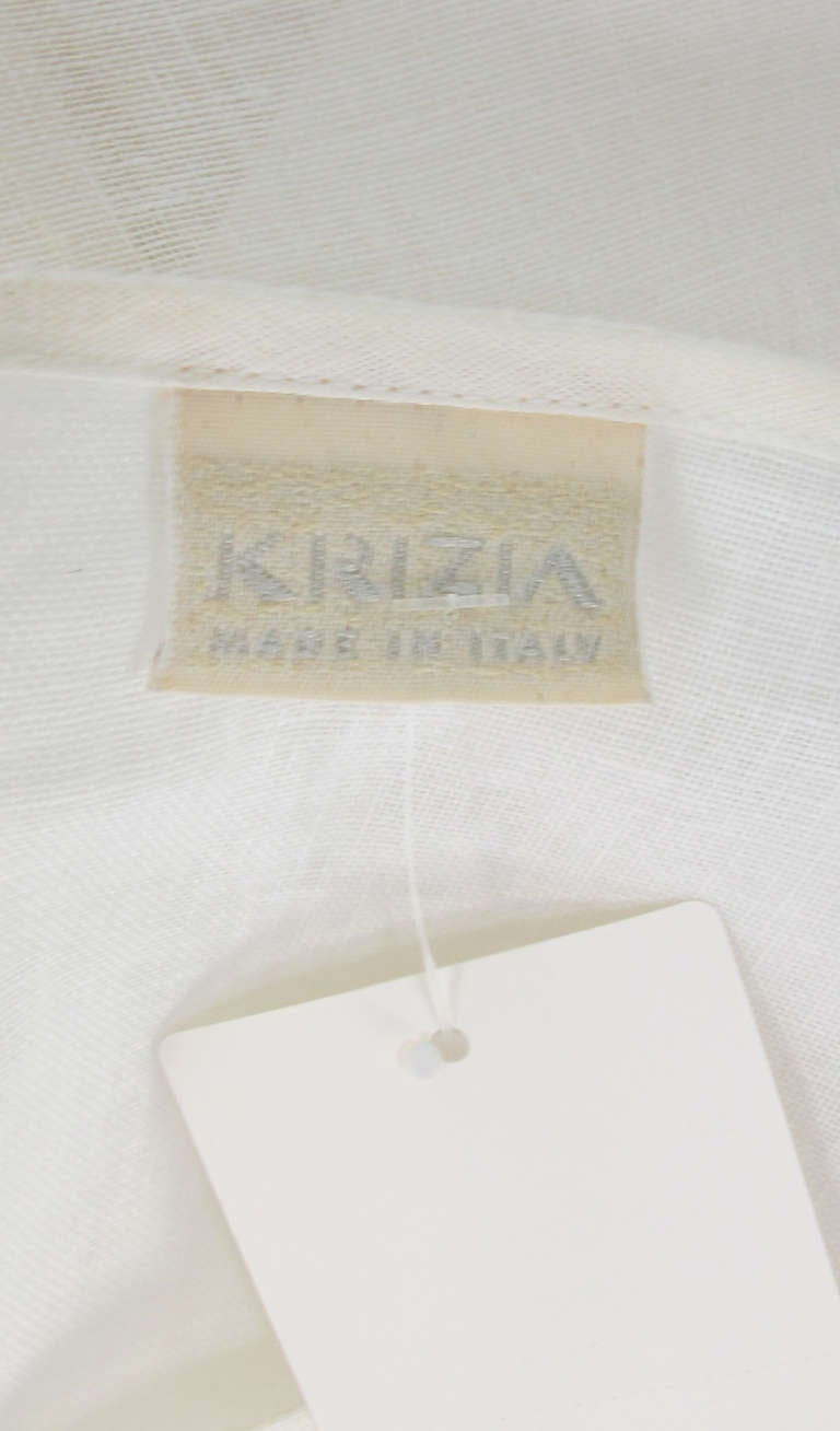 Krizia sheer white linen tunic 5