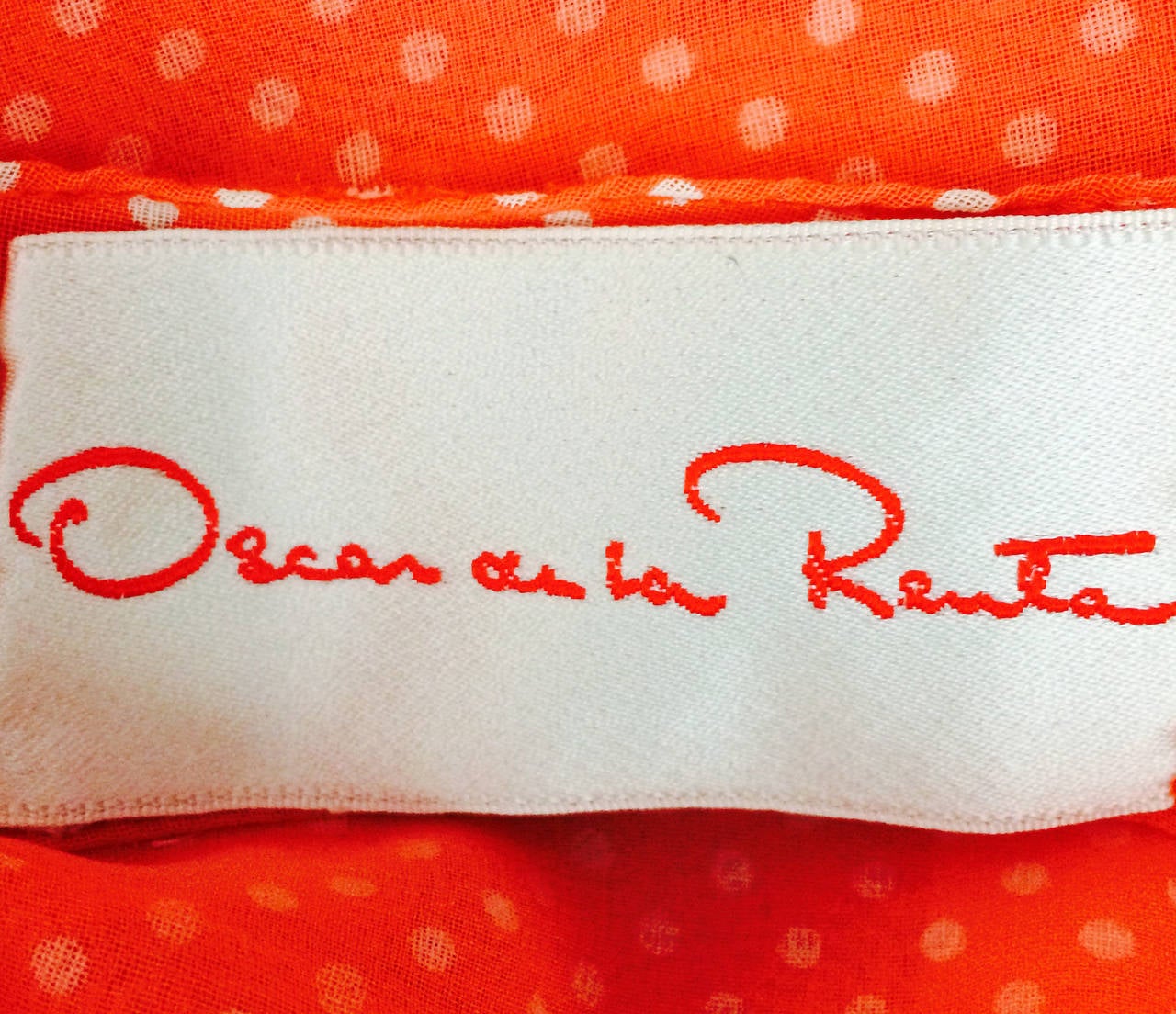 1970s Oscar de la Renta mini dot cotton voile dress 1