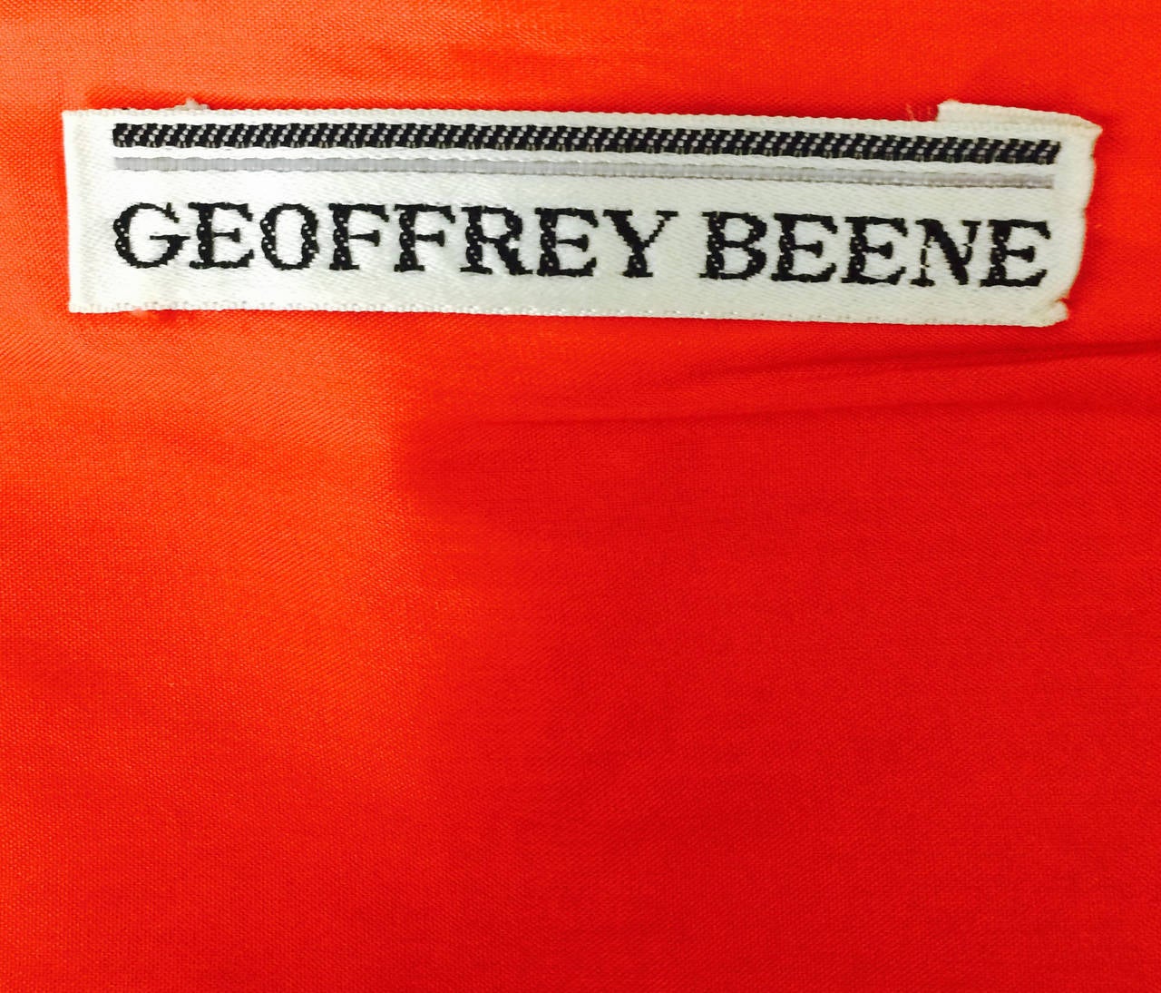 1960s Geoffrey Beene coral red wool crepe mod shift dress 5