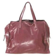 Strenesse Gabriele Strehle burgundy leather double handle tote bag 7