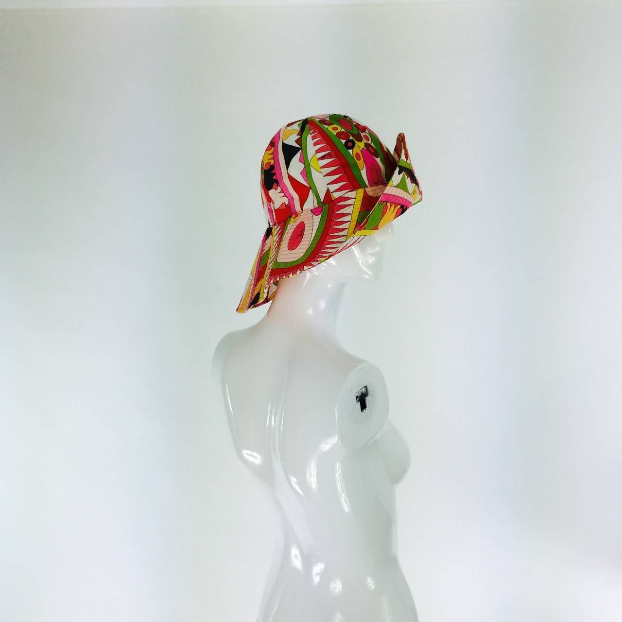 Pucci cotton printed wide brim sun hat 2