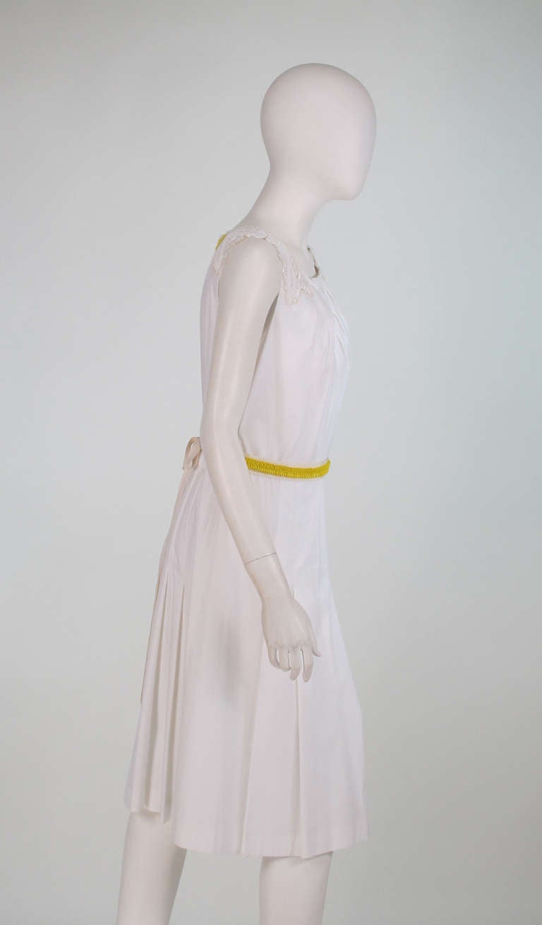 Women's Prada white applique & beaded dress