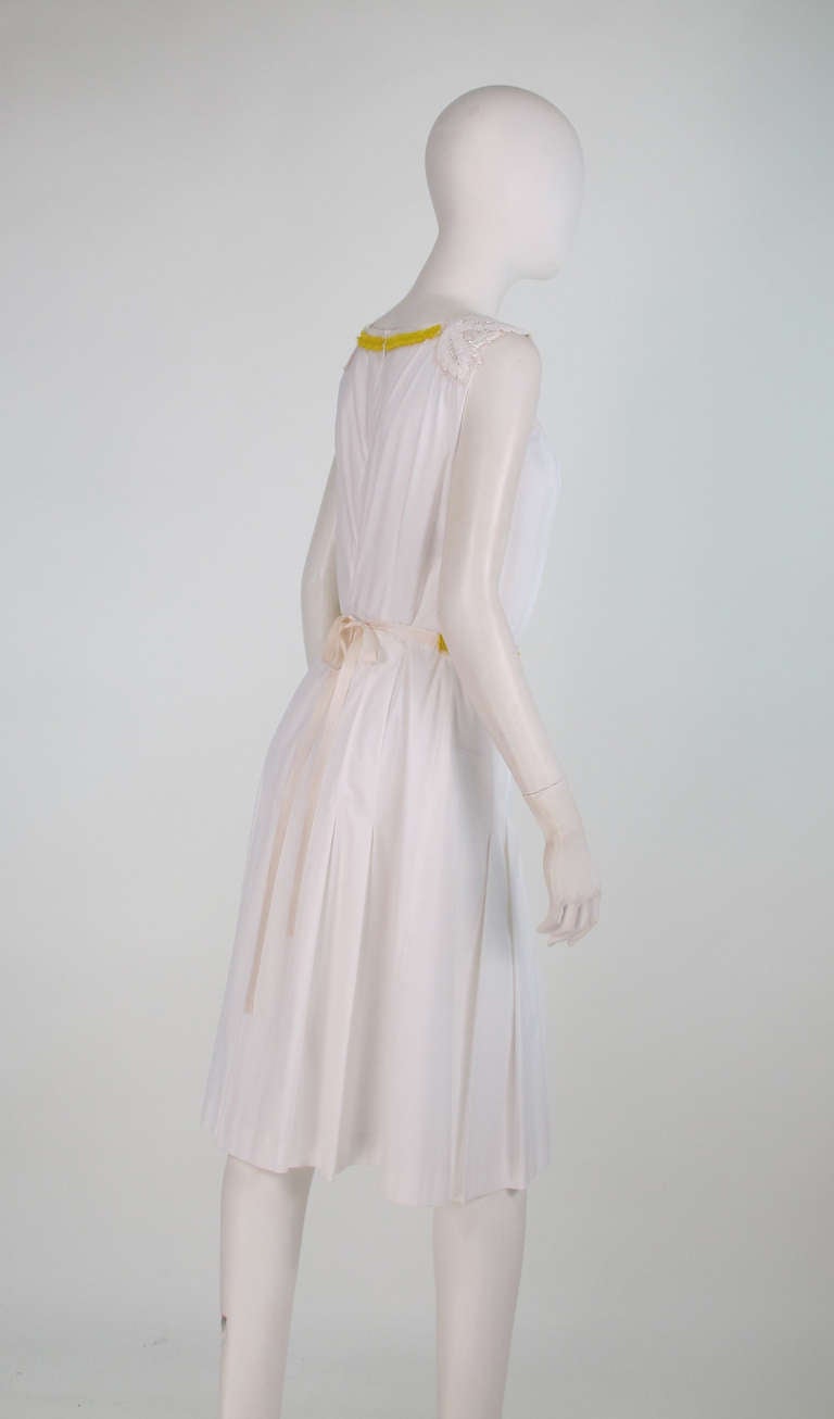 Prada white applique & beaded dress 1