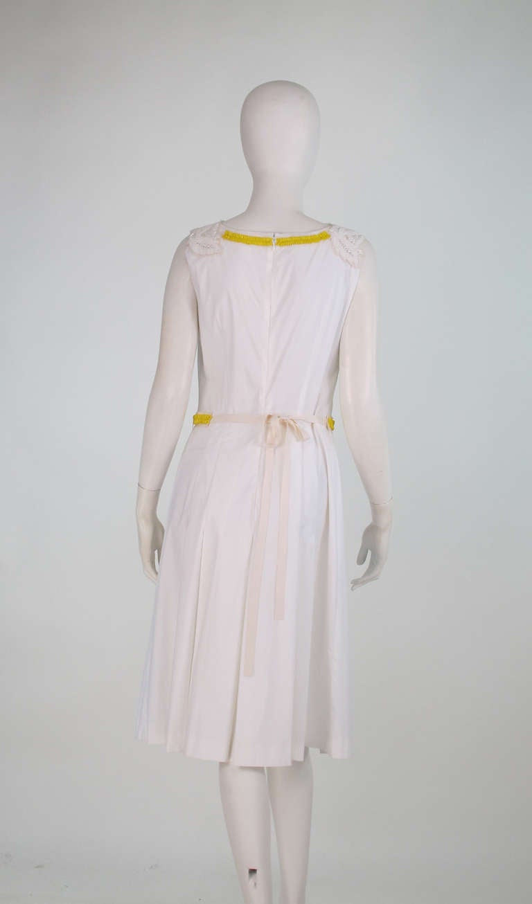 Prada white applique & beaded dress 2