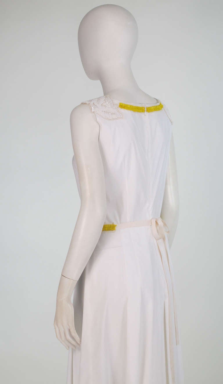 Prada white applique & beaded dress 3