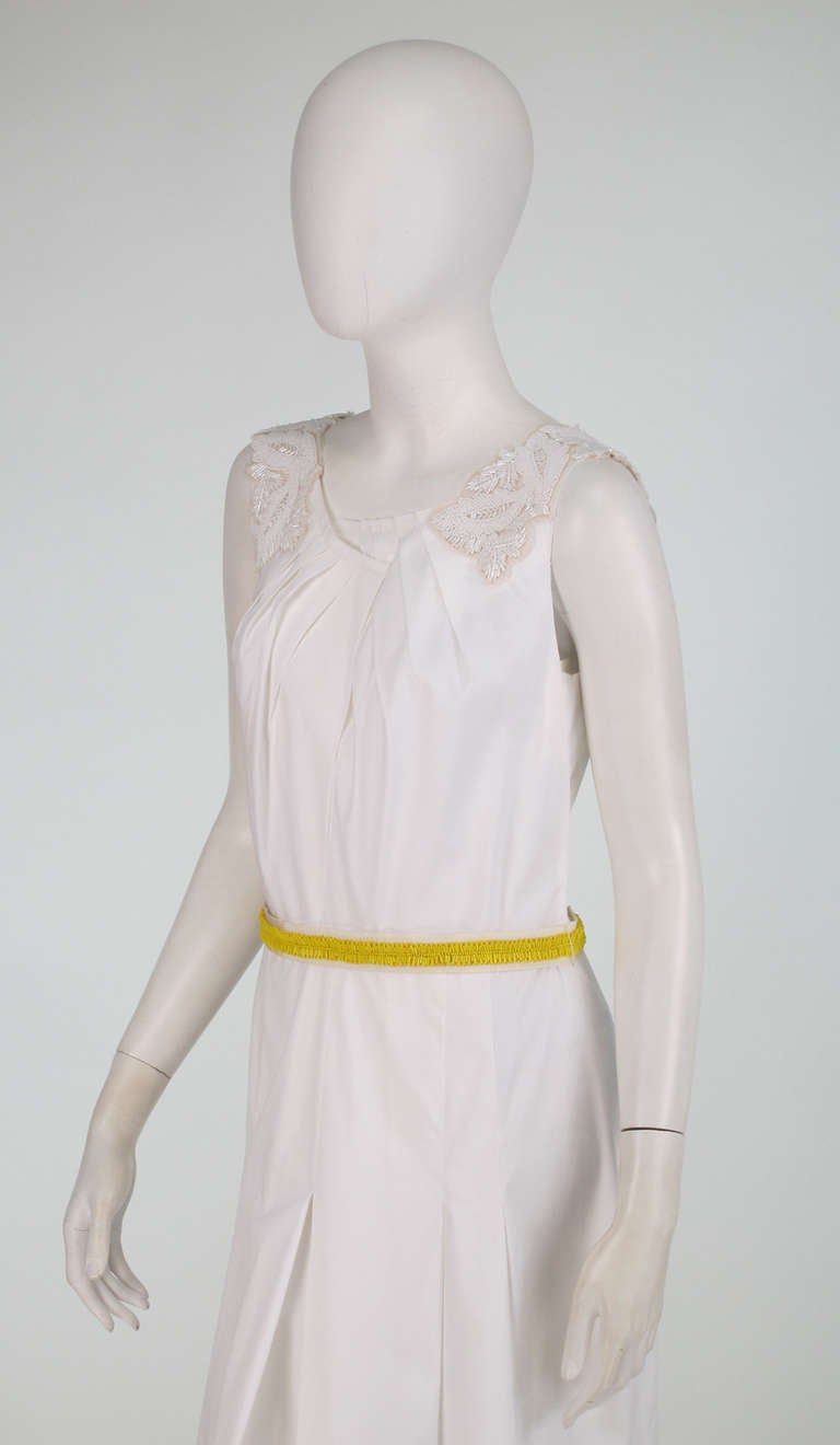 Prada white applique & beaded dress 4