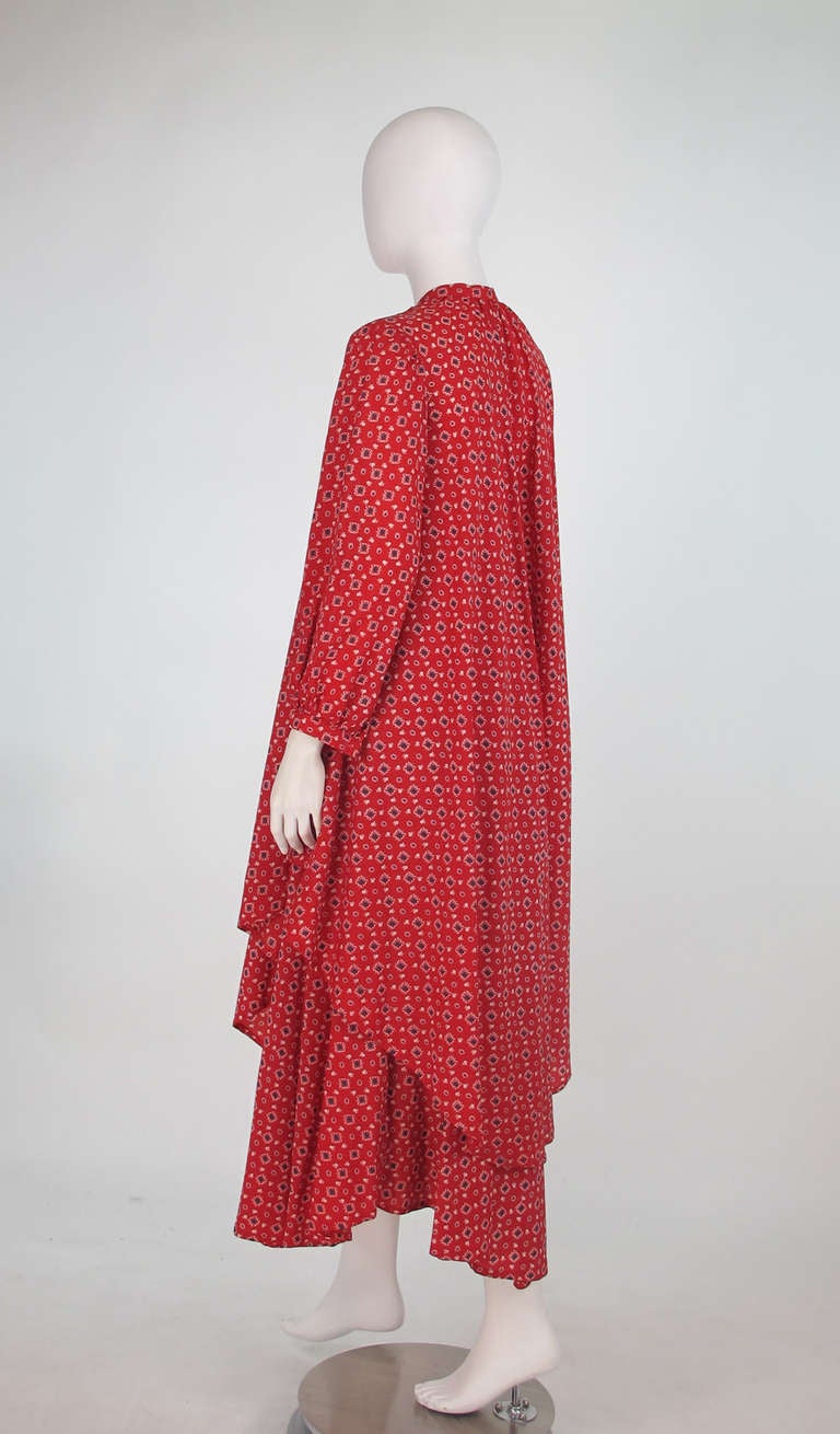 Women's 1970s Julio New York silk floral tunic & skirt