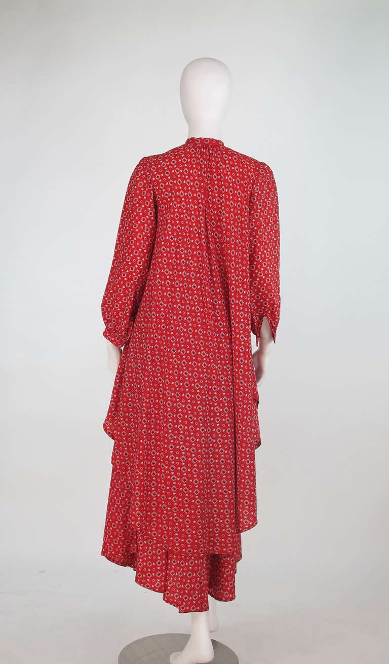 1970s Julio New York silk floral tunic & skirt 1