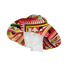 Pucci cotton printed wide brim sun hat