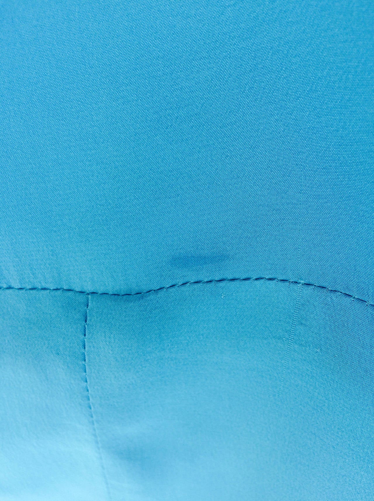 1970s Fernando Sanchez blue silk halter neck draped back gown 5