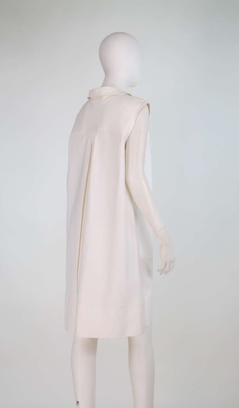 Oscar de la Renta white cotton sleeveless afternoon dress 3